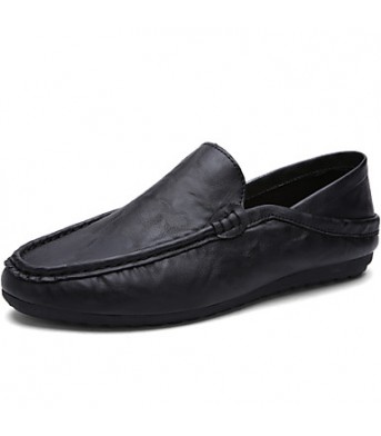 Men's Shoes Office / Casual Style Leather Boat Shoes Men Fashion Driving Shoes Black / Blue / White  