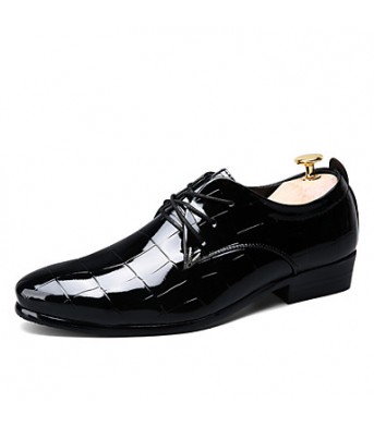 Men's Shoes Office & Career/Party & Evening/Casual Fashion Patent Leather Oxfords Shoes Black/Red 38-43  